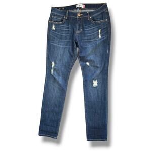 Cabi Slim Boyfriend Distressed Dark Wash Denim Jeans Size 6